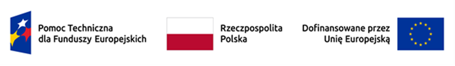 logo Pomocy Technicznej dla Funduszy Europejskiej, flaga Polski, flaga Unii Europejskiej