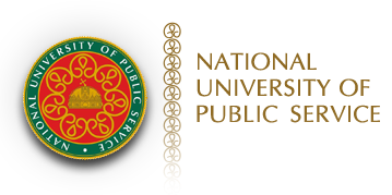 Logo węgierskiego uniwersytetu spraw publicznych (NUPS)