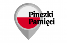 logo projektu przedstawiające symbol pinezki internetowej z biało-czerwoną flagą i napisem pinezki pamięci