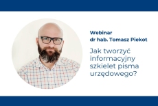 zdjęcie prowadzącego oraz podstawowe informacje o webinarze - tytuł, godzina, nazwisko prowadzącego