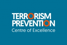 Na granatowym tle napis: Terrorism Prevention Centre of Excellence