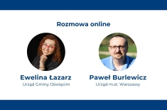 zdjęcia gości oraz podstawowe informacje o webinarze - tytuł i nazwiska gości