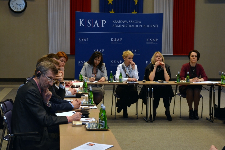 Delegacja ukraińska słucha wykładu Dyrektora J. Pastwy
