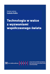 granatowa okładka z tytułem "Technologia w walce z wyzwaniami współczesnego świata"