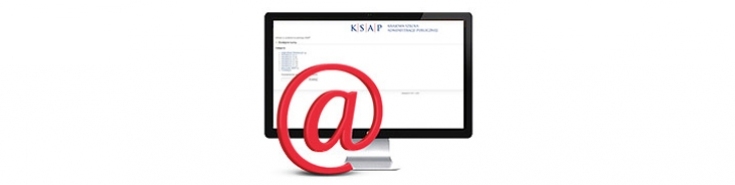 Na zdjęciu monitor i duża ikona "małpka" email